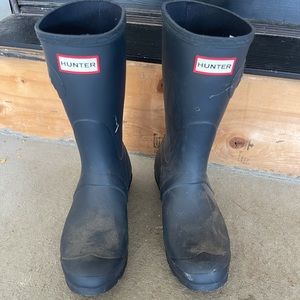 Blue hunter boots 9